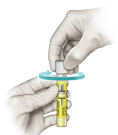 Skru lokket godt på det gule prøverøret